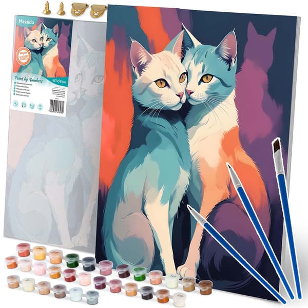 Måla efter nummer-bild 40x50 cm Massido Katter