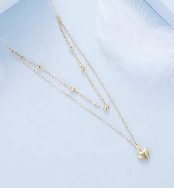 Collar de oro, collar de corazón, collar de plata 925, collar Trusky
