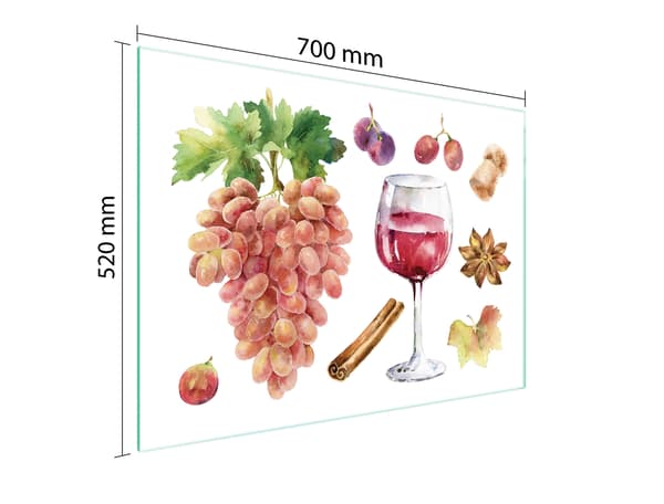 GLASSKYDDSPLÅT FÖR SPIS 70x52 VIN