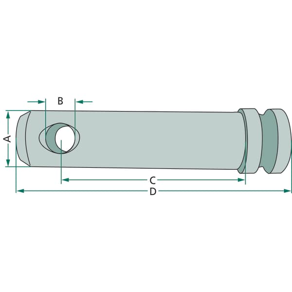 Trækstangsbolt kat. 2 diameter 28 mm længde 177 mm uden kæde