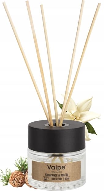 VALPE Aroma Diffuser med Pinde CEDAR TRÆ - VANILJE 50 ml dz50-81