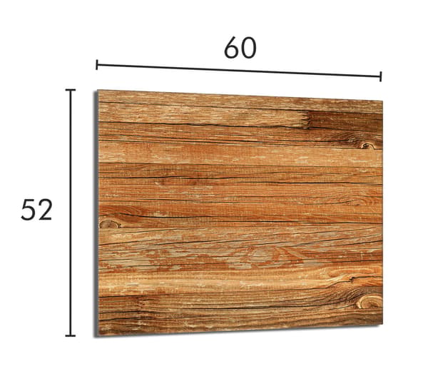 Skyddsplåt för spis i glas 60x52 trä