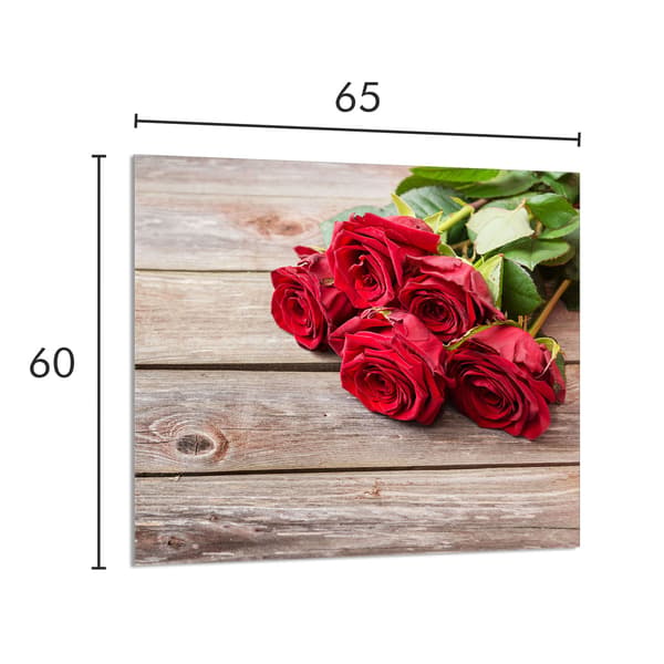 GLASPANEL FÖR KÖK 65x60 Roses