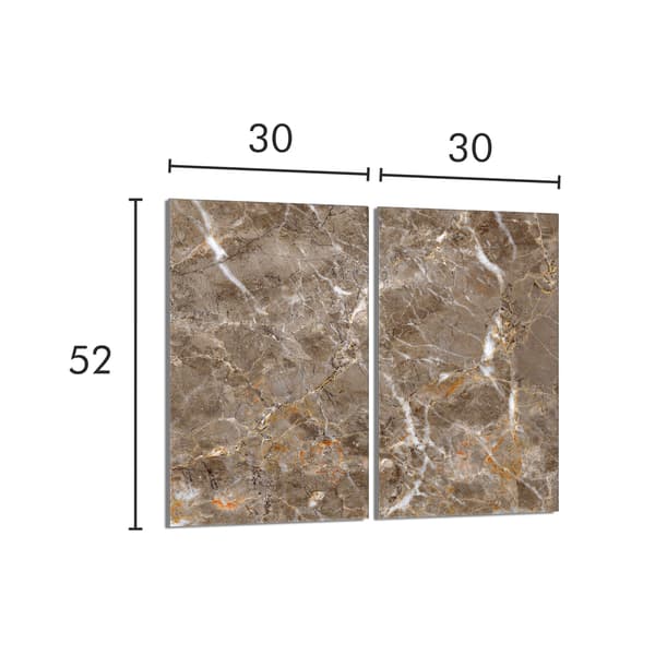 Glasbeskyttelsesplade til komfur 2x30x52 Marmor