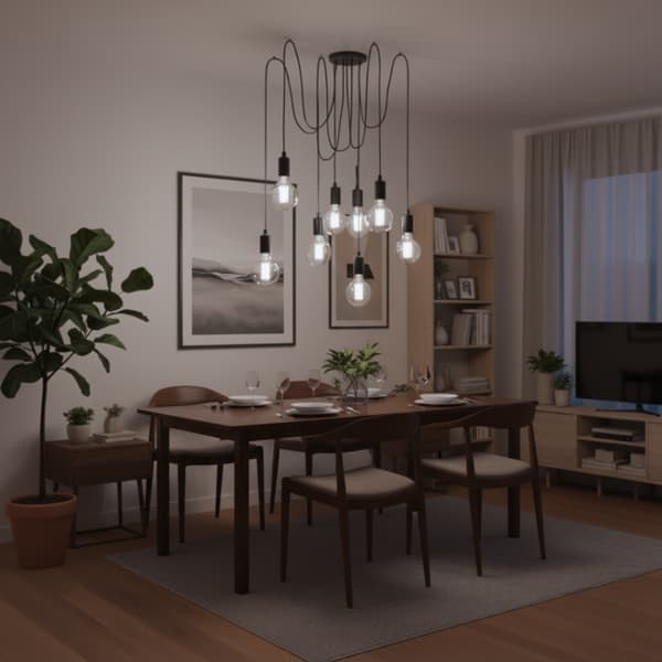 ARANE SPIDER loftslampe, 8 arme, til LED, 8x E27 LUMILED