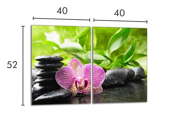 Lasinen suojalevy liedelle 2x40x52 Orchidea