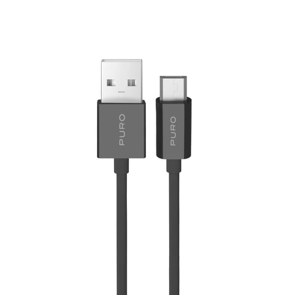 USB-A-kabel - microUSB TPE 12W 1m - sort