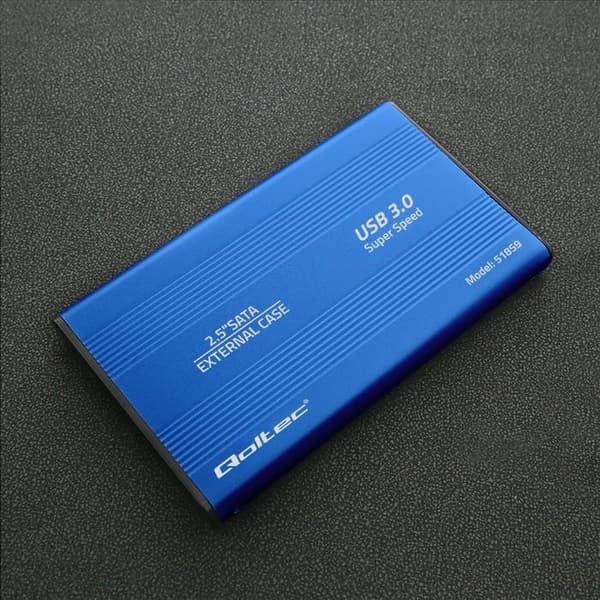 Qoltec HDD/SSD-kabinet 2,5" SATA3 | USB 3.0 | Blå