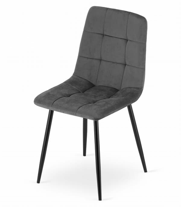 KARA stol - mörkgrå sammet x 4