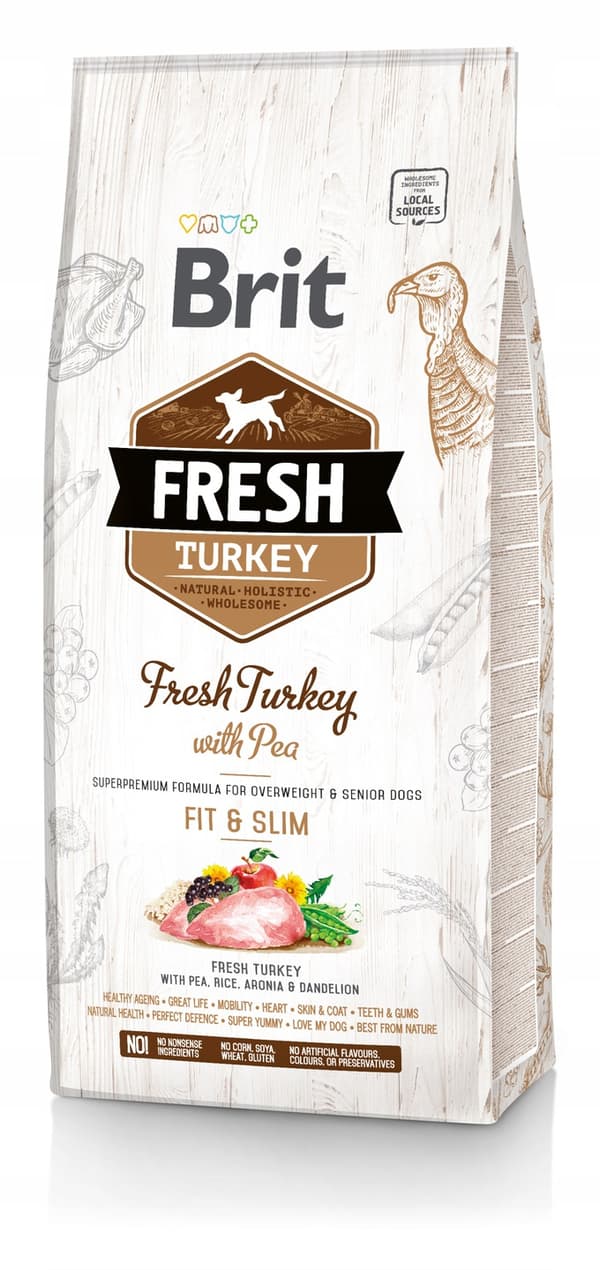 Brit Fresh Turkey with Pea Light Fit & Slim tørfoder til hunde 12 kg