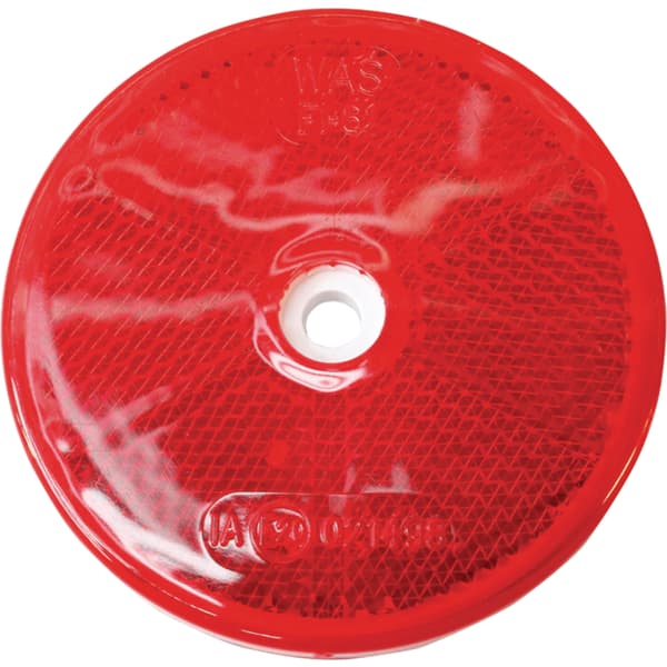 Rund skruvreflektor, Ø 61 mm, röd