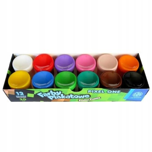 Pixel One Skoleplakatmaling 12 farver 20 ml