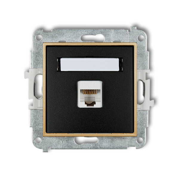 1x internetstik uden ramme Karlik mini farve mat sort/guld