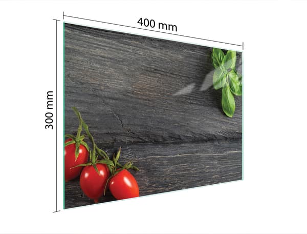 GLAS SKÄRBRÄDA 40x30 TOMATER