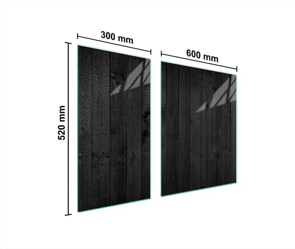 GLASSKYDDSPLÅT FÖR SPIS 90x52 TRÄ