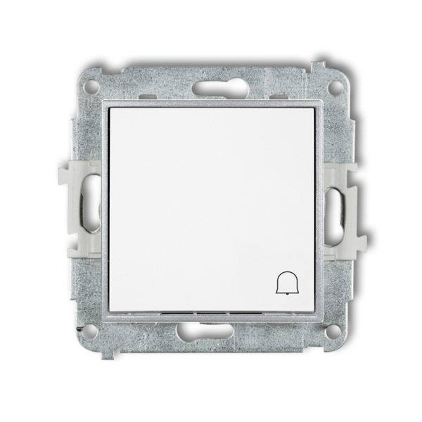 Ringknapp utan ram karlik mini vit/silver