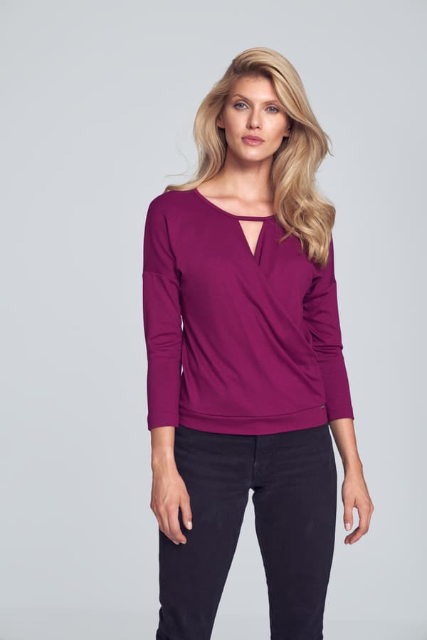 Fuchsia damblus med V-ring størrelse L