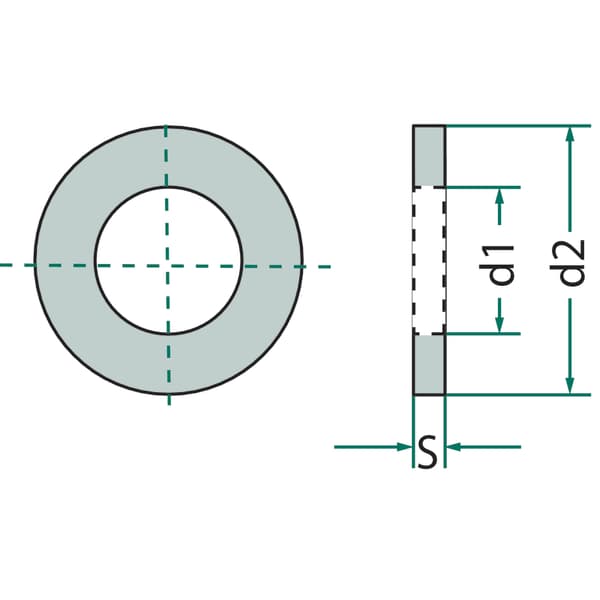 Rund monteringsskive 13,5 mm diameter 100 stk.