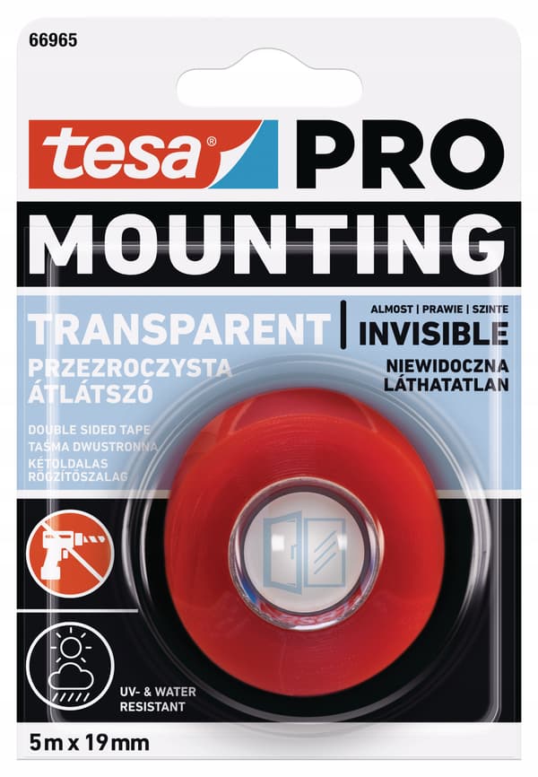 tesa PRO monteringstape 5m x 19mm transparent
