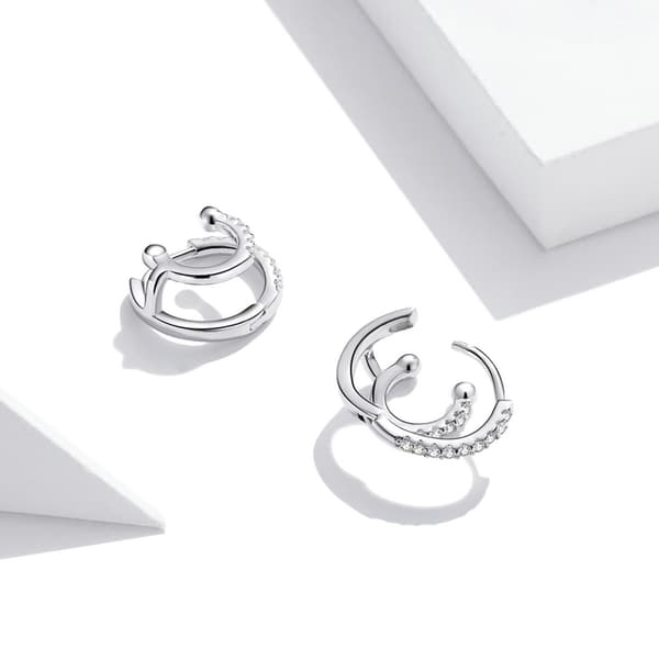 Pendientes de aro doble de plata 925