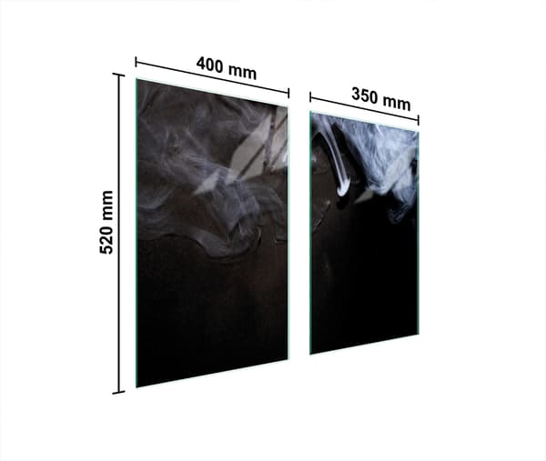 GLASSKYDDSPLÅT FÖR SPIS 75x52 RÖK