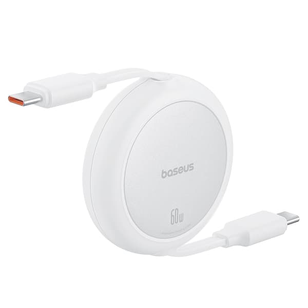 USB-C Free2Pull 60W 1m udtrækkeligt kabel - hvid