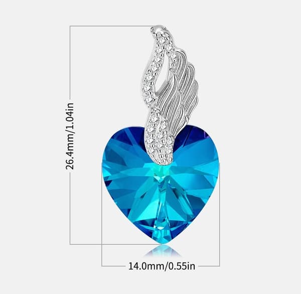Collar de cadena de plata 925 con alas de corazón de Trusky