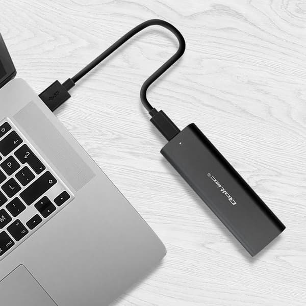 Qoltec-hölje/kortplats för M.2 SSD-diskar | NVME | PCI-E | USB typ C