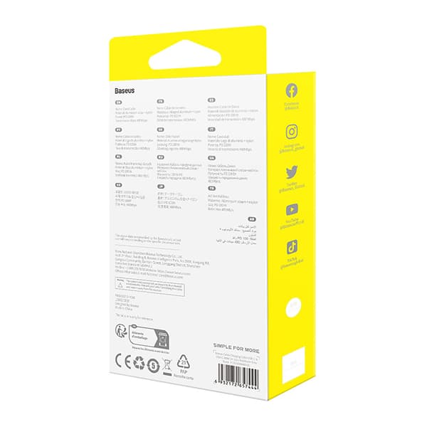 2x Cafule USB-C - USB-C 100W 1m kabel - Rød-Sort og Sort-Grå