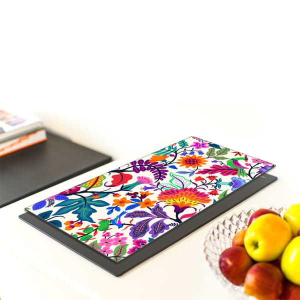 GLAS SKÆREBRÆT 30x52 Blomster