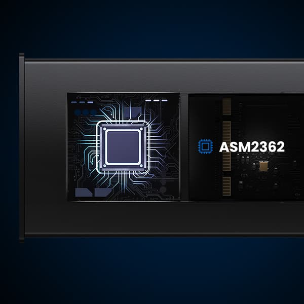 M.2 NVMe 10Gbps drevbåskabinet + USB-C - USB-A / USB-C - USB-C kabel - sort