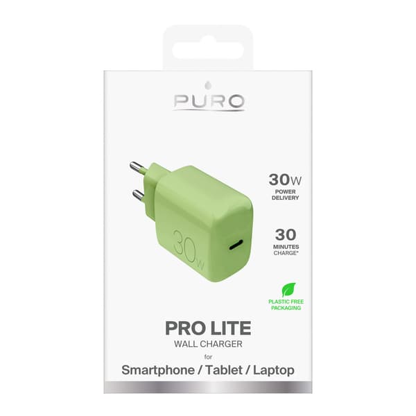 USB-C Pro Lite 30W vægoplader - Grøn