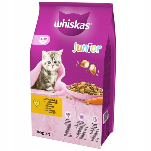 WHISKAS Junior kanan kanssa 14 kg