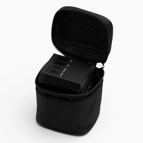 Rejseadapter EU UK US AUS USB-C USB-A GaN 70W - Sort