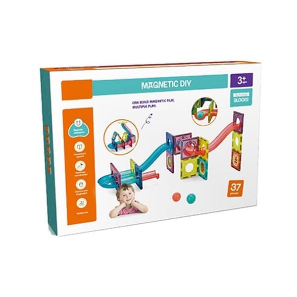 Magnetiska klossar kulkör 37 delar