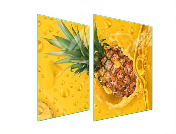 GLASSKYDDSPLÅT FÖR SPIS 70x52 ANANAS