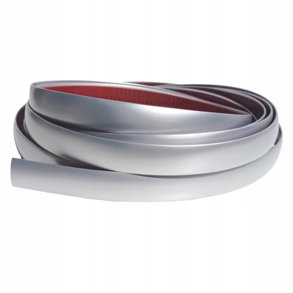Dekorationslist silver matt krom 30mm satin elastisk självhäftande