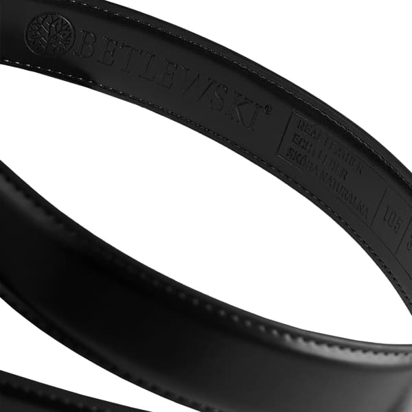 C35-BL SORT 100 ELITE herrelæderbælte + CERTIFIKAT