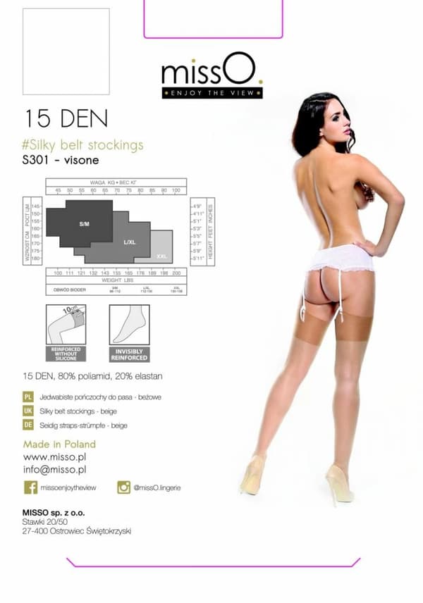 MissO S301 Beige LXL-strumpor