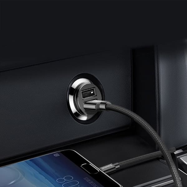 Mini biloplader til din telefon 2x USB Grain biloplader hvid