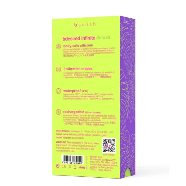 Swish Bdesired Infinite Deluxe Vibrator 5 Vibrationstilstande Grøn