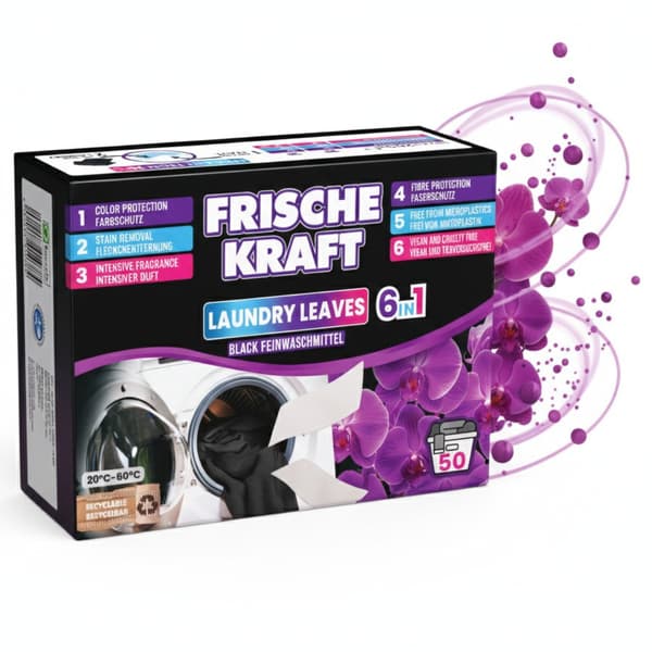 Frische Kraft 6-i-1 vaskeklude til sort 50 stk.