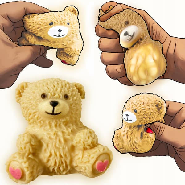 Squishy legetøj bamse anti-stress blød sensorisk squishy beige