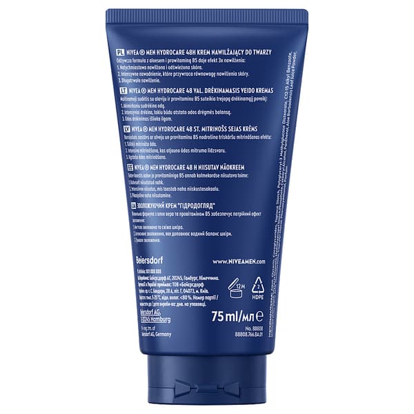 Nivea MEN hydrocare 48h återfuktande ansiktskräm för män 75 ml