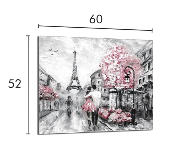 Lasinen suojalevy liedelle 60x52 Paris