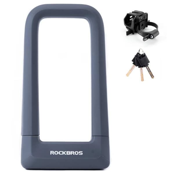 Cykellås, cykellås med nøgle, U-LOCK ROCKBROS (RKS626-GR) grå