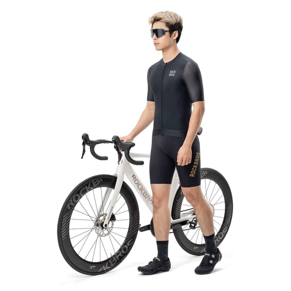 Kortærmet cykeltrøje, størrelse M, sort
