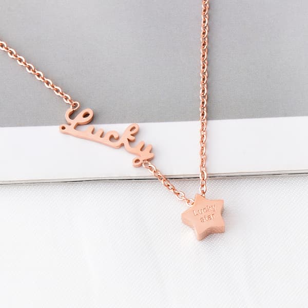 PULSERA DE TOBILLO DE LA SUERTE DE ORO ROSA