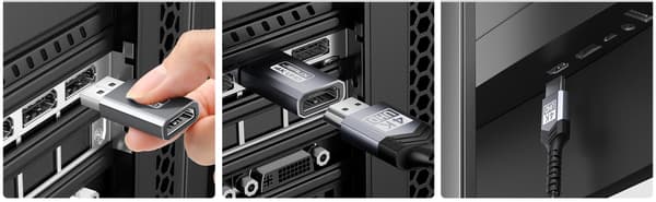 JSAUX adapter DisplayPort til HDMI 4K@30Hz 2K@120Hz