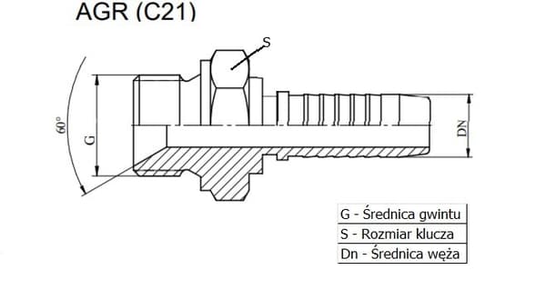AGR DN05 1/4" BSP-kärki